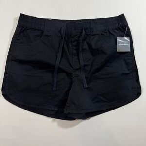 NWT Eddie Bauer Aspire Pull-On Shorts Black 14 Hiking Athleisure Casual Outdoor